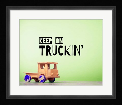 Framed Keep On Truckin' Green Print