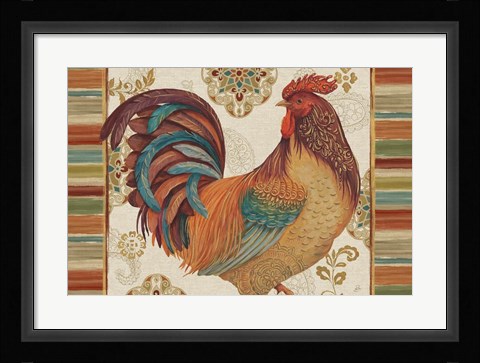 Framed Rooster Rainbow IVA Print