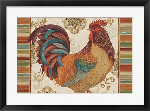Framed Rooster Rainbow IVA Print