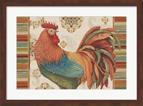 Framed Rooster Rainbow IA Print