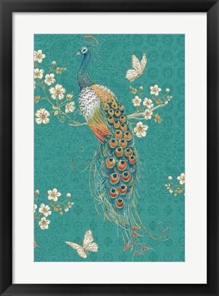 Framed Ornate Peacock XD Print