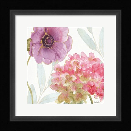 Framed Rainbow Seeds Flowers V Print