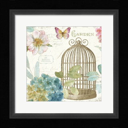 Framed Rainbow Seeds Floral Birdcage III v2 Print