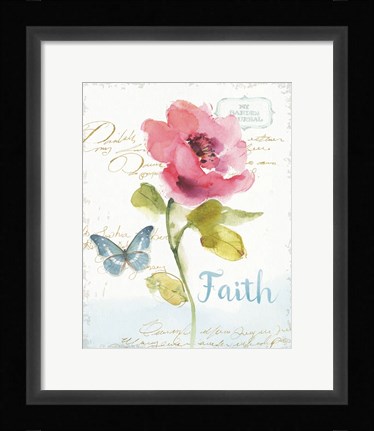 Framed Rainbow Seeds Floral VI Faith Print