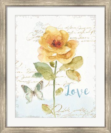 Framed Rainbow Seeds Floral VIII Love Print