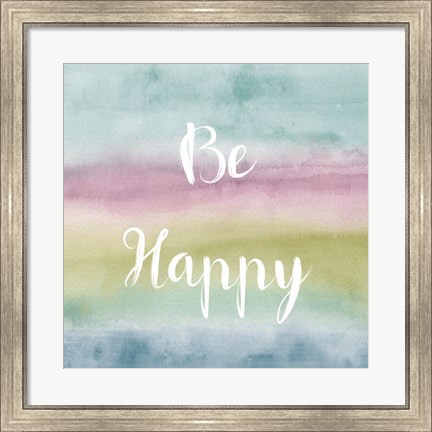 Framed Rainbow Seeds Painted Pattern XIV Cool Happy Print