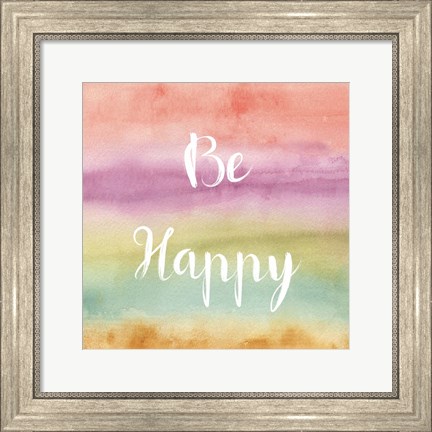 Framed Rainbow Seeds Painted Pattern XIV Happy Print