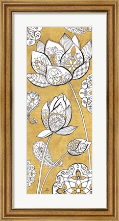 Framed Color my World Lotus II Gold Print