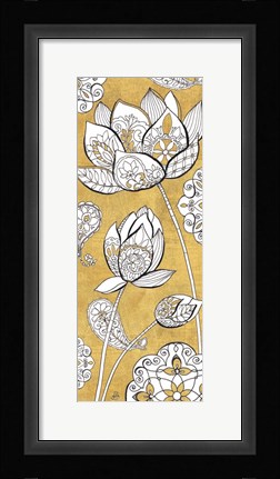 Framed Color my World Lotus II Gold Print