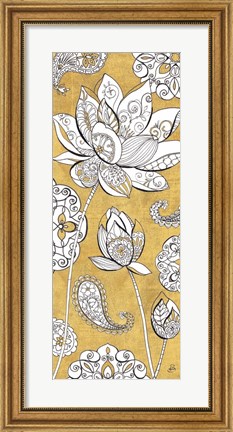 Framed Color my World Lotus III Gold Print