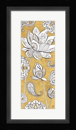 Framed Color my World Lotus III Gold Print