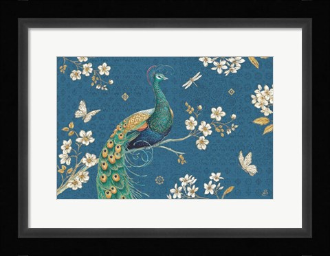 Framed Ornate Peacock III Master Print