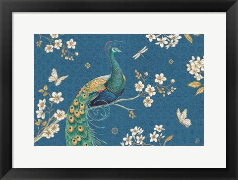 Framed Ornate Peacock III Master Print