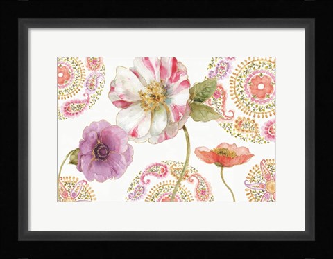 Framed Rainbow Seeds Paisley III Print