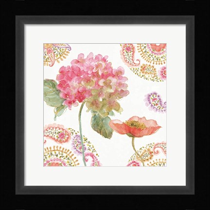 Framed Rainbow Seeds Paisley II Print