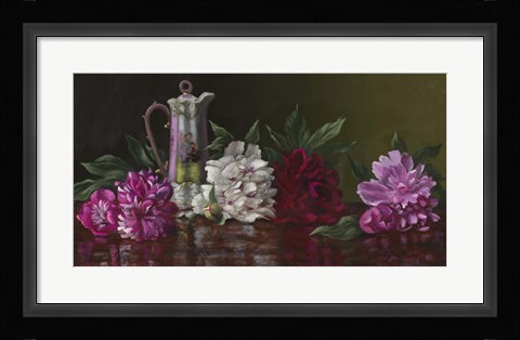 Framed Peonies and Tea Print