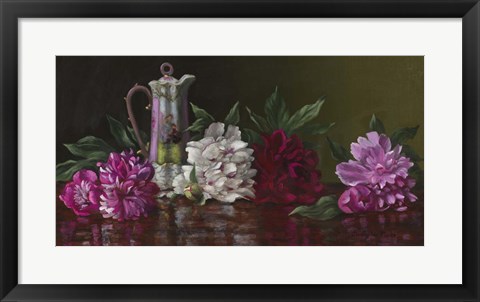 Framed Peonies and Tea Print