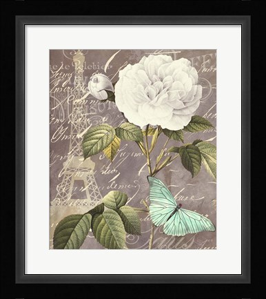 Framed White Rose Print