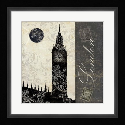 Framed Moon Over London Print