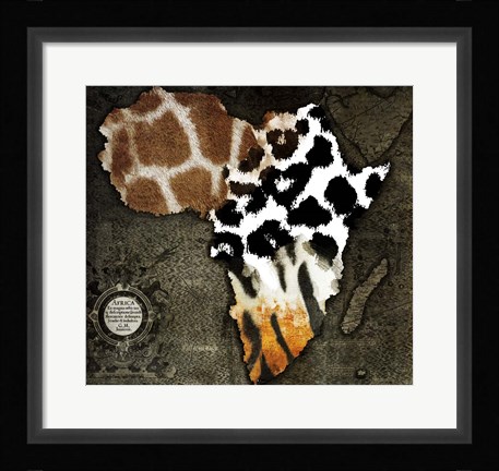 Framed Animal Map Of Africa Print