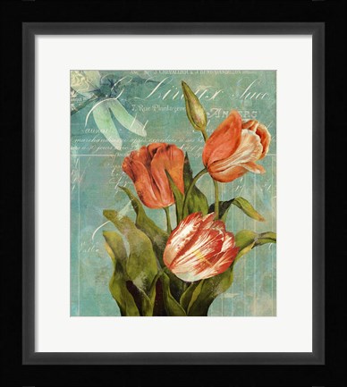 Framed Tulips Ablaze III Print