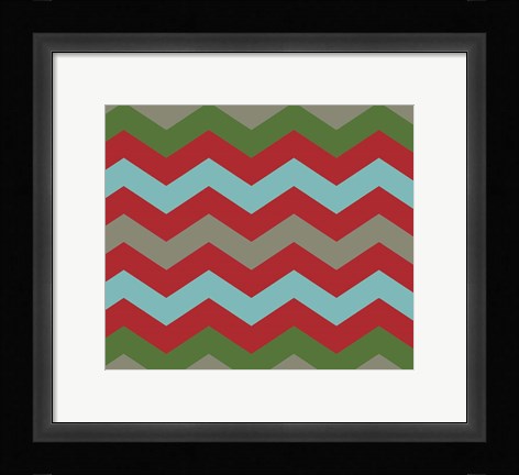 Framed Xmas Chevron 7 Print