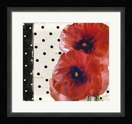Framed Scarlet Poppies I Print