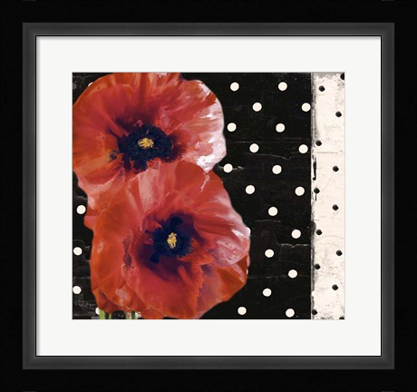 Framed Scarlet Poppies II Print