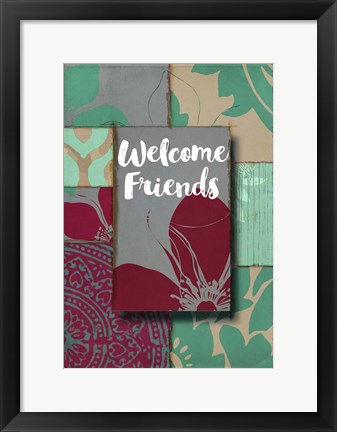 Framed Elegant Welcome Flag Print