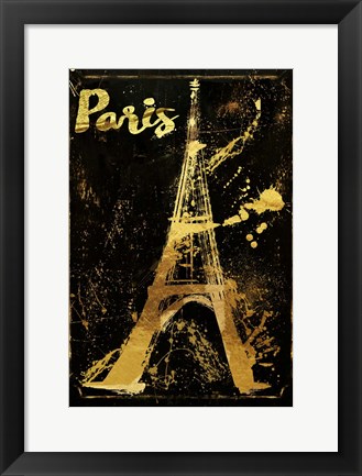 Framed Gold Eiffel Print