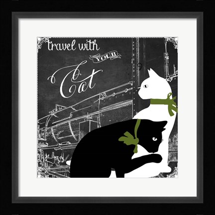 Framed Travel With Your Cat Print