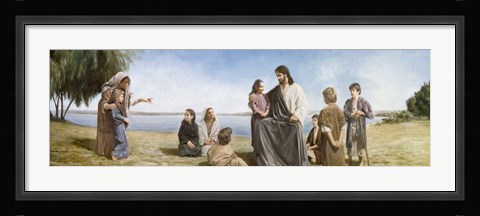 Framed Jesus With Children Print