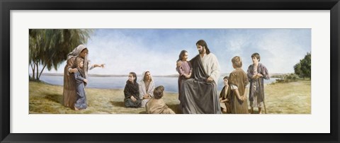 Framed Jesus With Children Print