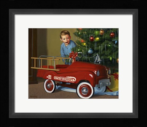 Framed 1950 Murray Fire Truck Print