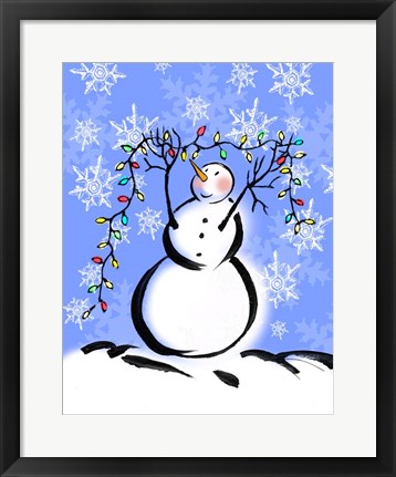 Framed Silly Snowmen I Print