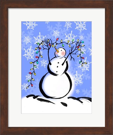 Framed Silly Snowmen I Print