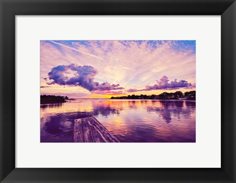 Framed Sunset Dock Print