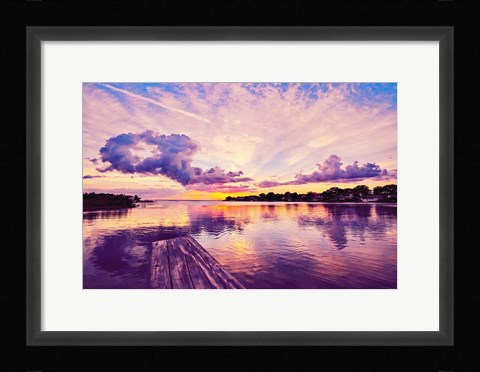 Framed Sunset Dock Print