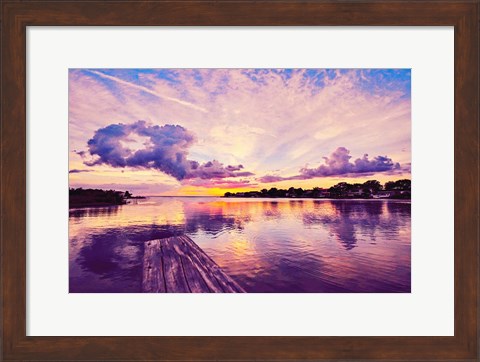 Framed Sunset Dock Print