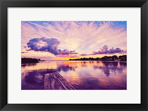 Framed Sunset Dock Print
