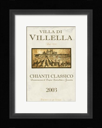 Framed Still Life Wine Label II Print