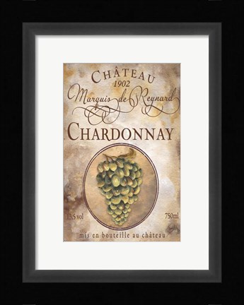 Framed Still Life Wine Label X Print