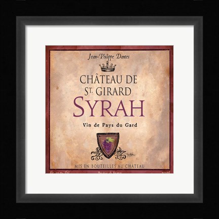 Framed Still Life Wine Label Square VII Print