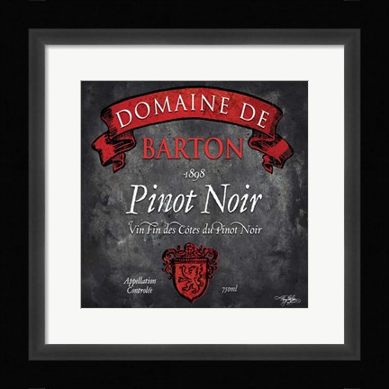 Framed Still Life Wine Label Square VIII Print