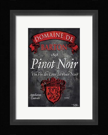 Framed Still Life Wine Label VIII Print
