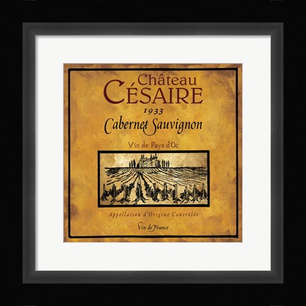 Framed Still Life Wine Label Square IX Print
