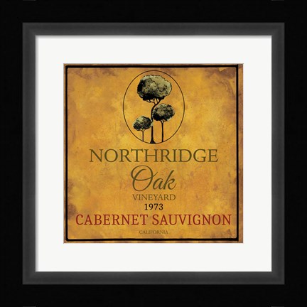 Framed Still Life Wine Label Square I Print