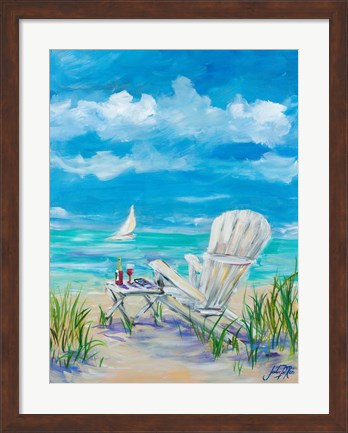 Framed Beach Lounging Print
