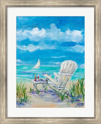 Framed Beach Lounging Print