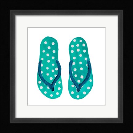 Framed Polka Dot Flip Flops I Print